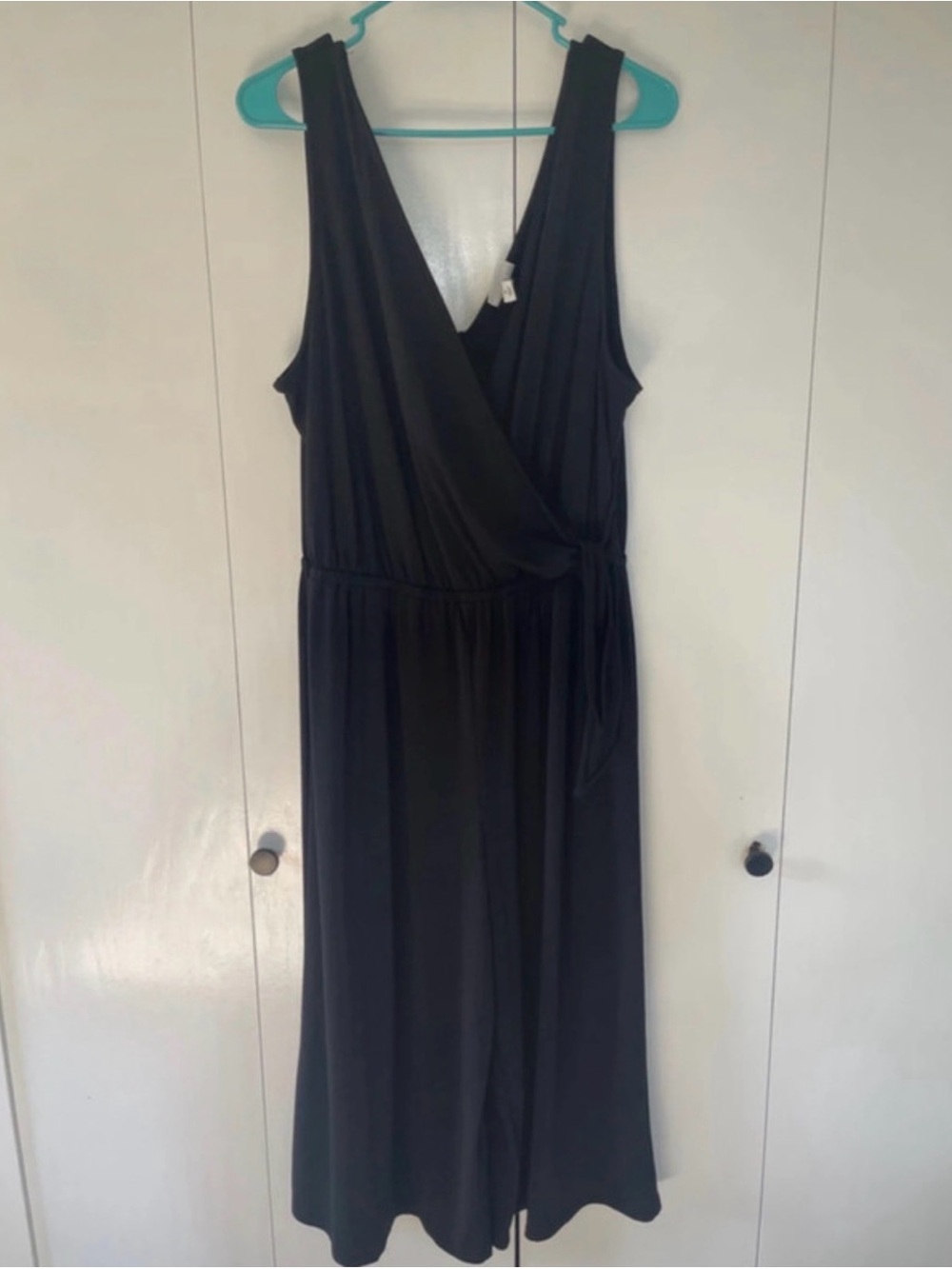 Ava & Viv Black Sleeveless Wrap Jumpsuit